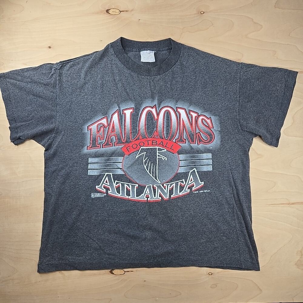 Atlanta Falcons 1994 NFL Single Stich Grey Shirt Large USA Made Spectator Sports